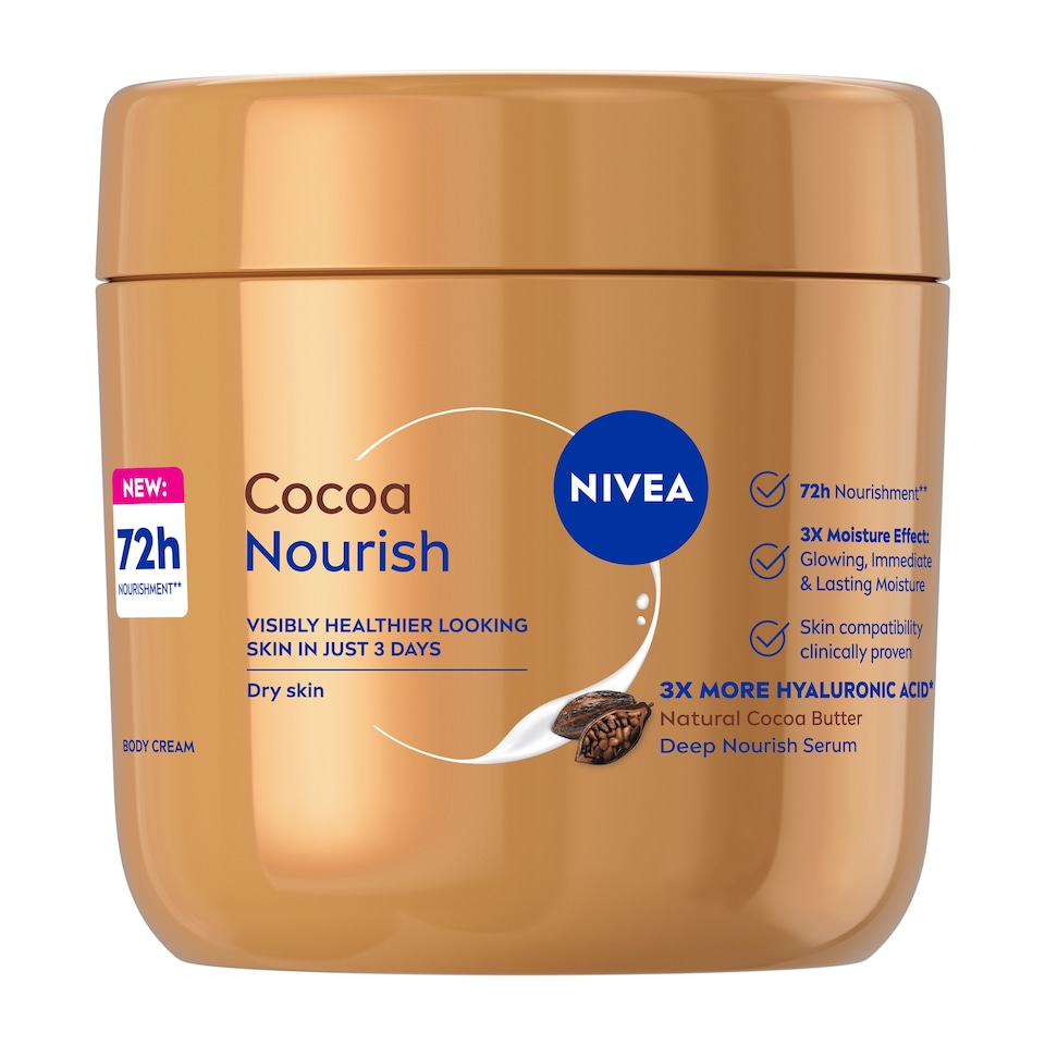 NIVEA 72h Cocoa Nourish Body Cream 400ml