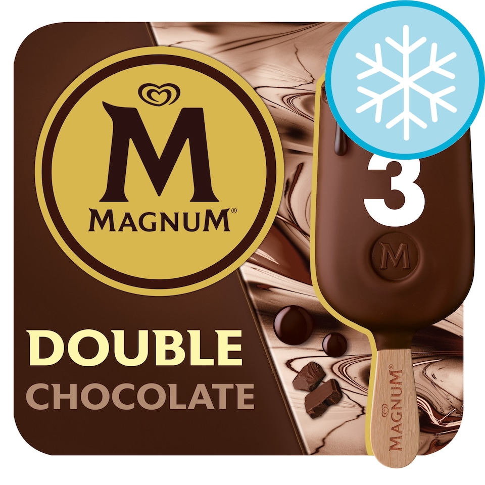 image 1 of MAGNUM ICE CREAM DOUBLE CHOCOLATE 3 x 85 ml