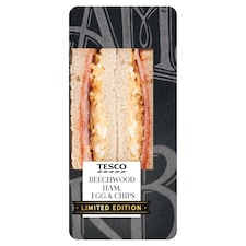 Tesco Limited Edition Beechwood Ham, Egg & Vinegar Chips Sandwich