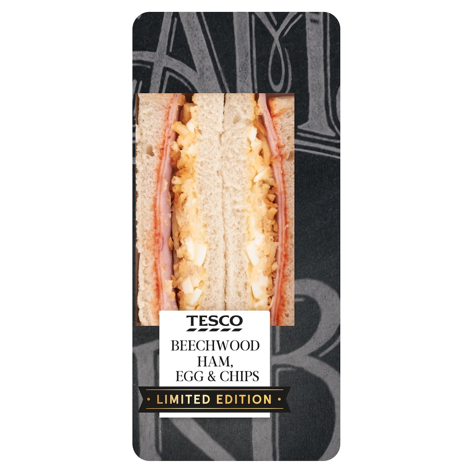 Tesco Limited Edition Beechwood Ham, Egg & Vinegar Chips Sandwich