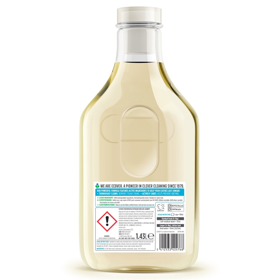 image 1 of Ecover Non Bio Concentrated Laundry Liquid 1.43Litre 40 Wash