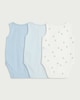 image 2 of F&F Baby 3-Pack Pure Cotton Sleeveless Bodysuits in White