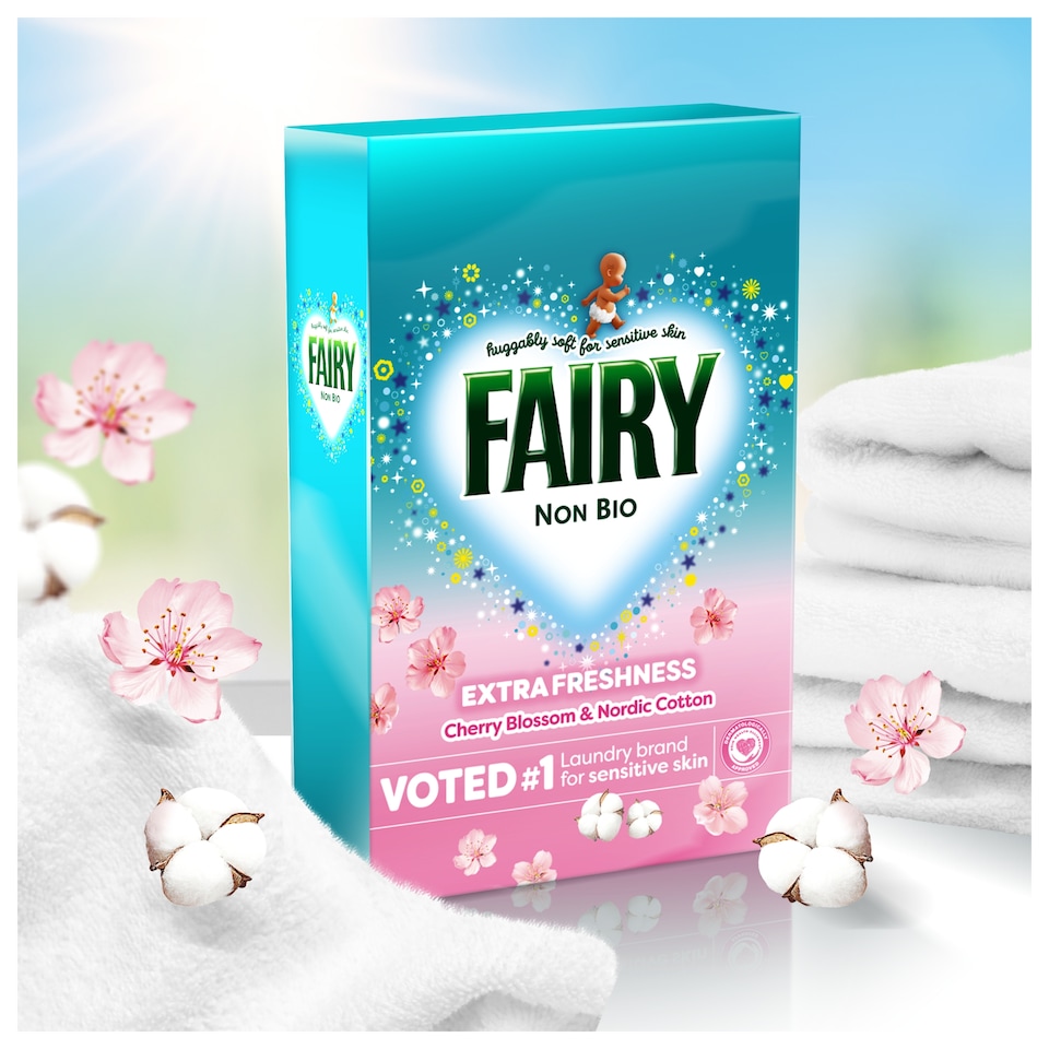 image 1 of Fairy Non Bio Cherry Blossom & Nordic Cotton Washing Powder 65 Washes 3250g