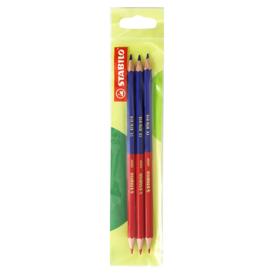 Stabilo Red/Blue Colored Pencils 3 pcs