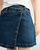 image 2 of F&F Pure Cotton Denim Wrap Mini Skirt in Navy