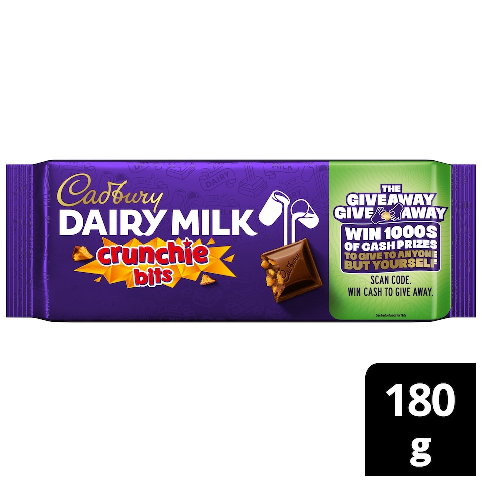 image 1 of Cadbury Dairy Milk Crunchie Bits Chocolate Bar 180g