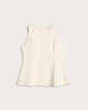 image 4 of F&F Sleeveless Peplum Top in Cream