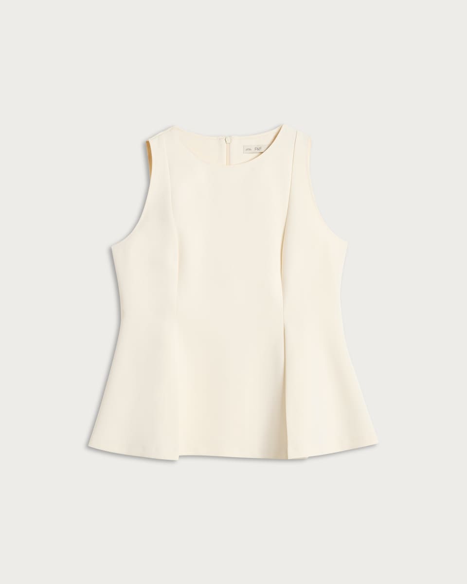 F&F Sleeveless Peplum Top in Cream