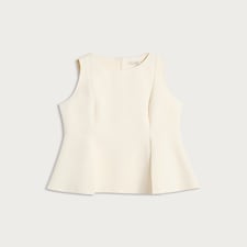 F&F Sleeveless Peplum Top in Cream