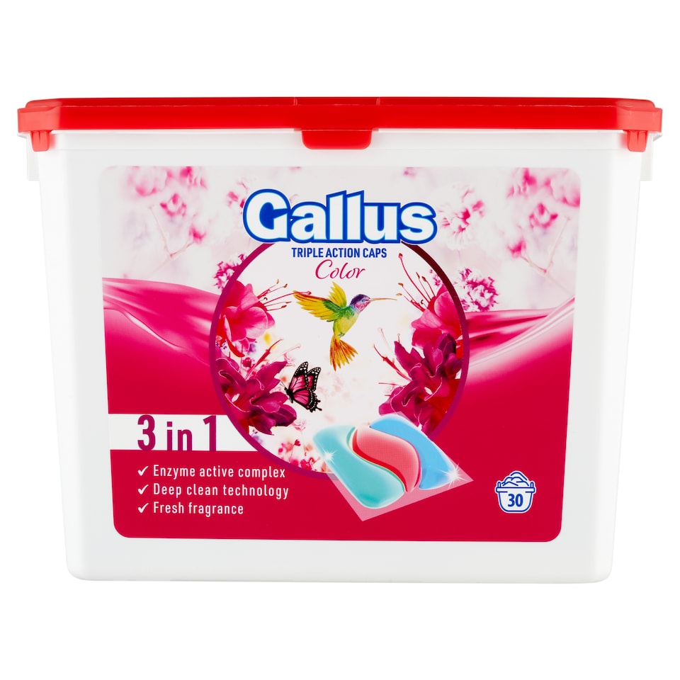 Gallus 3 az 1-ben mosókapszula színes szövetekhez 30 mosás 450 g
