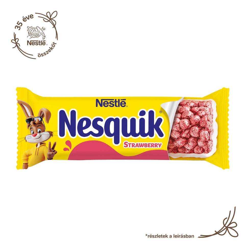 Nesquik eperízű gabonapehely-szelet tejbevonó talppal vitaminokkal vassal reggelihez 23,5 g  1. kép