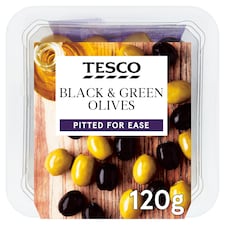 Tesco Black & Green Olives 120G
