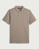 image 4 of F&F Cotton Rich Textured Polo Shirt in Stone