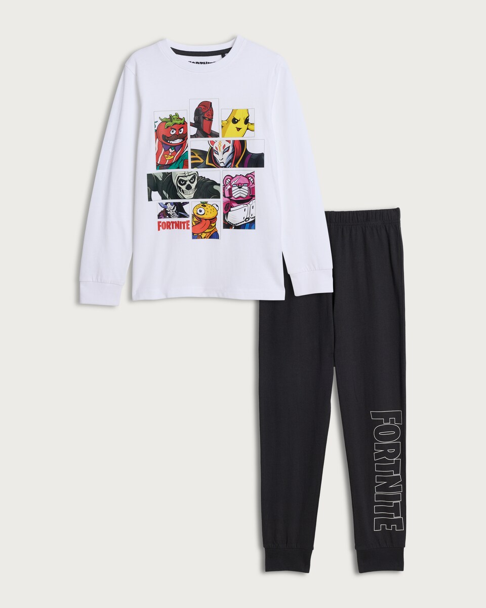 Fortnite Character Print Pure Cotton Pyjama Set in Multi