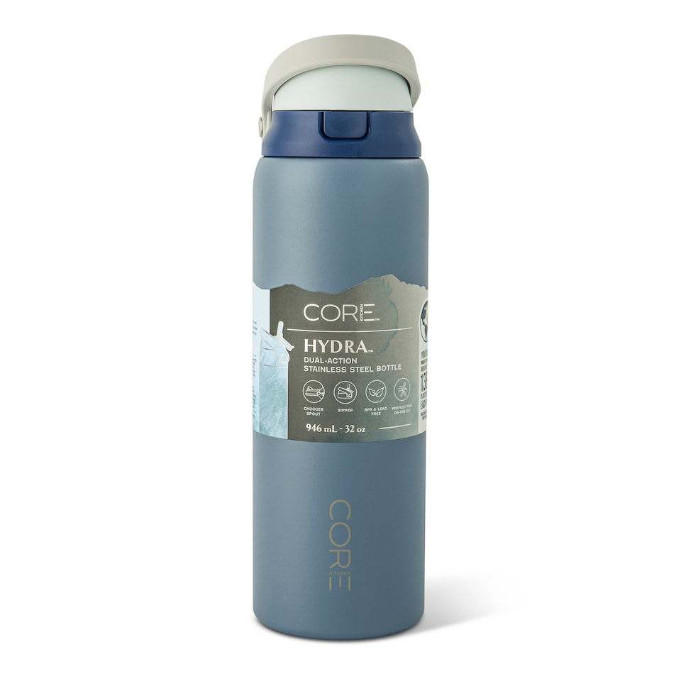image 1 of Core Kitchen Navy Hydra Dual Function Water Bottle 946ml