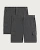 image 4 of F&F School Boys 2-Pack Cargo Shorts in Grey