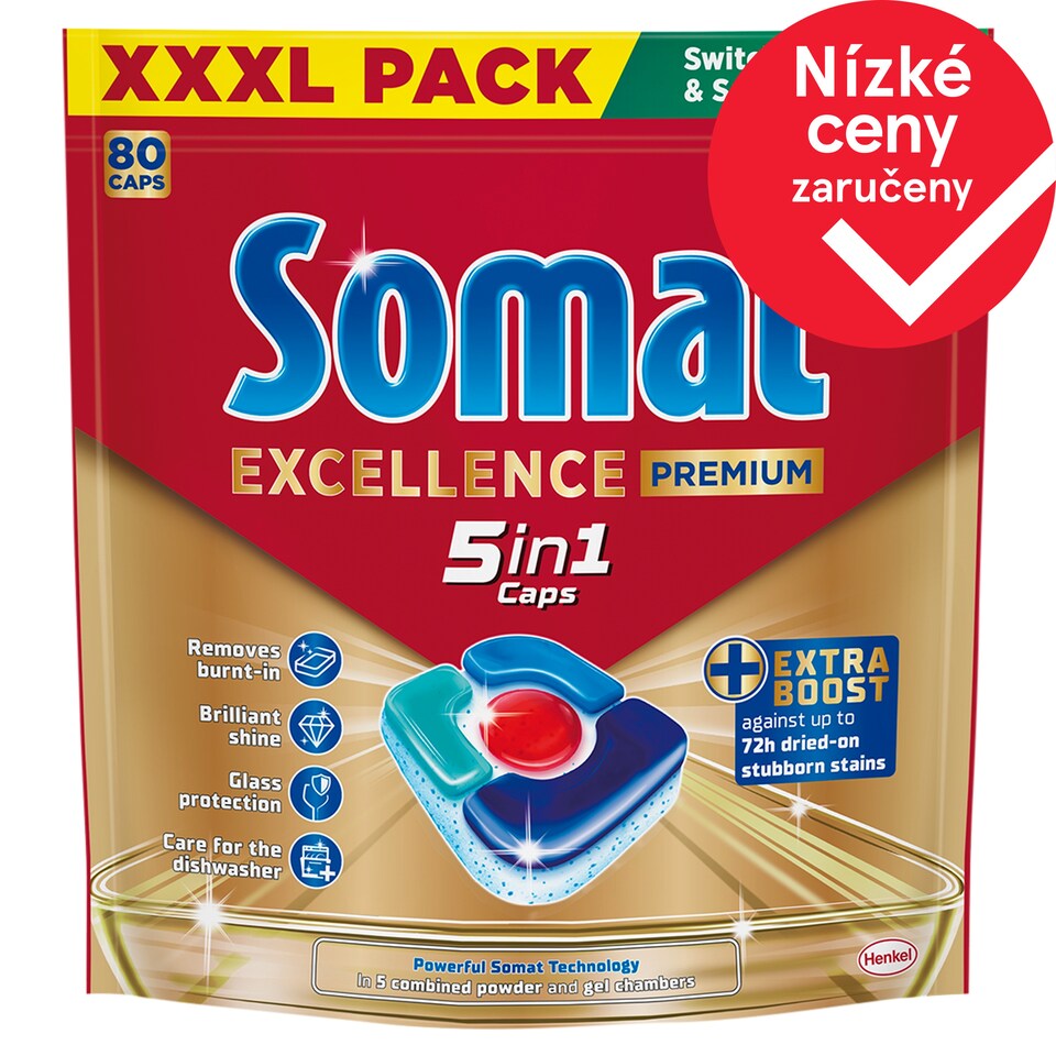 Somat Excellence Premium 5in1 kapsle do automatické myčky nádobí 80 ks 1488g