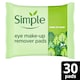 image 1 of Simple Kind To Eyes Eye Make-Up Remover Pads 30S