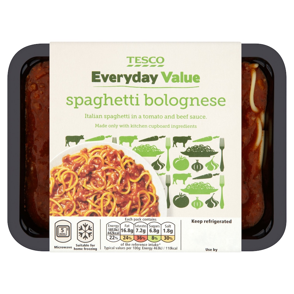 Tesco Everyday Value Spaghetti Bolognese 400G