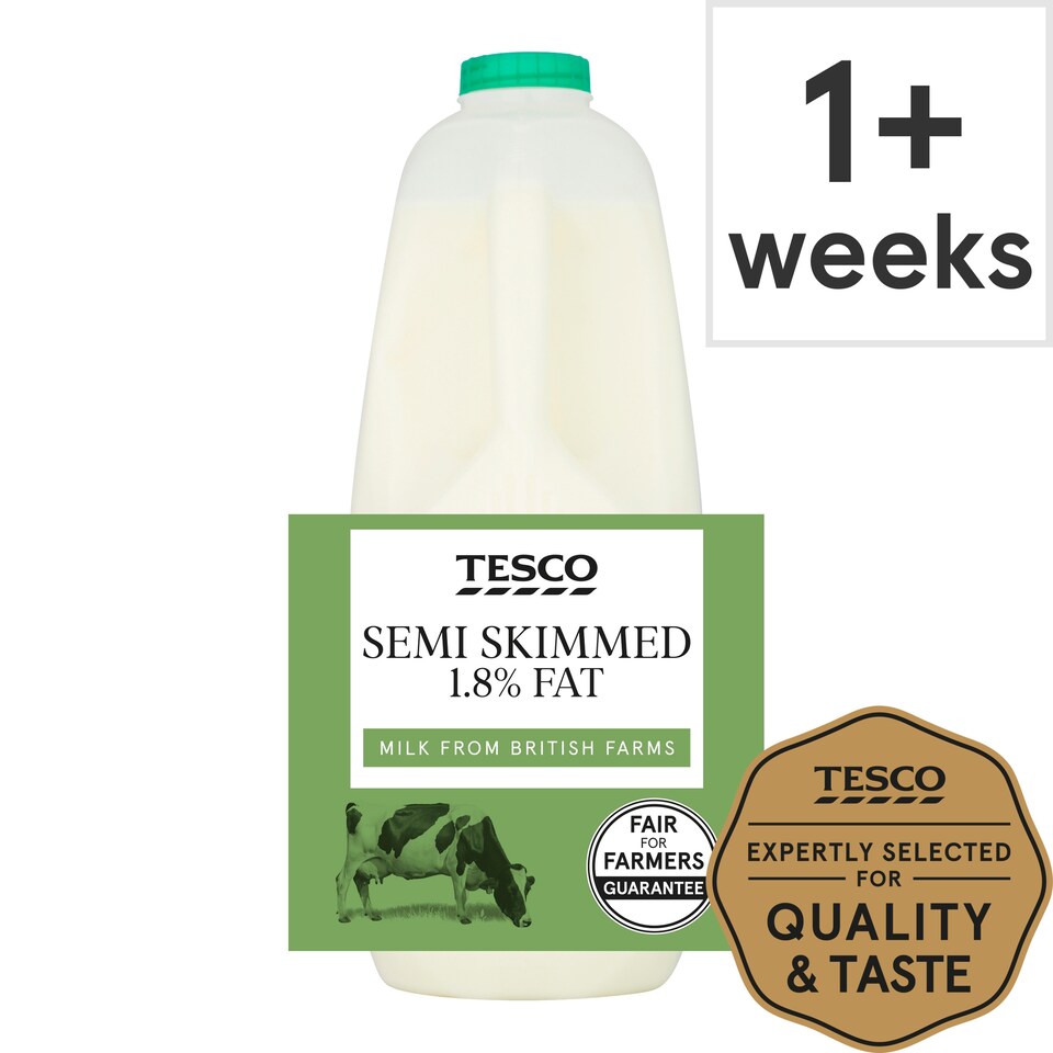 Tesco British Semi Skimmed Milk 3.408L, 6 Pints