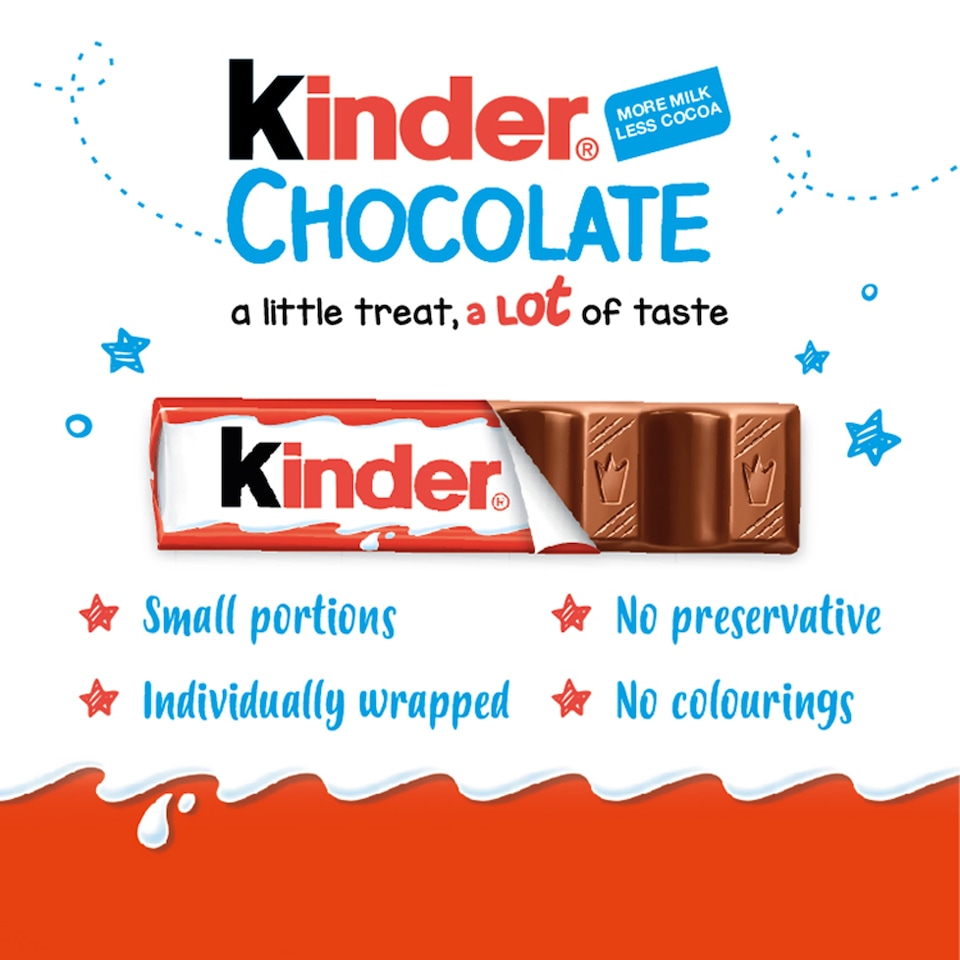 image 1 of Kinder Chocolate Bars 24 X 12.5G