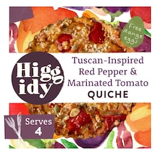 Higgidy Tuscan-Inspired Red Pepper & Marinated Tomato Quiche with Smoky Aubergine 400g