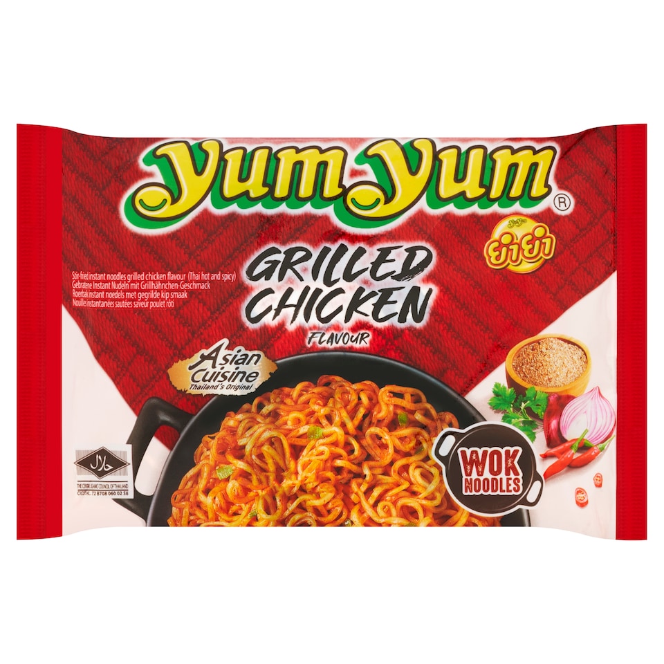 Obrázek 1 pro produkt Yum Yum Restované nudle s příchutí grilovaného kuřete 70g