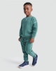 image 2 of F&F Boys 2-Piece Cotton Rich Contrast Stitch Sweatshirt and Joggers Set in Green