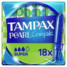 Tampax Pearl Compak Super Applicator Tampons 18