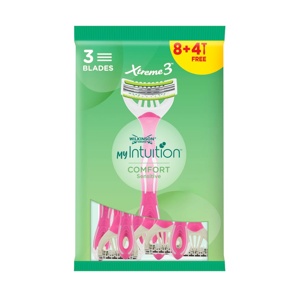 Wilkinson Sword My Intuition Xtreme 3 Comfort Sensitive Disposable Razor 12 pcs