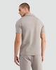 image 3 of The F&F Edit Cotton Rich Twill Textured Zip Neck Polo Shirt in Brown