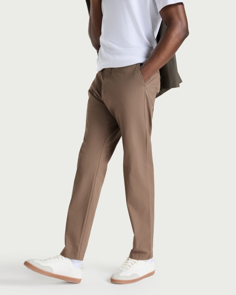 image 1 of F&F Cotton Rich FREEFIT® Chino Trousers in Brown