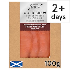 Tesco Finest Cold Brew Coffee Infused Thick Cut Smoked Salmon 100g
