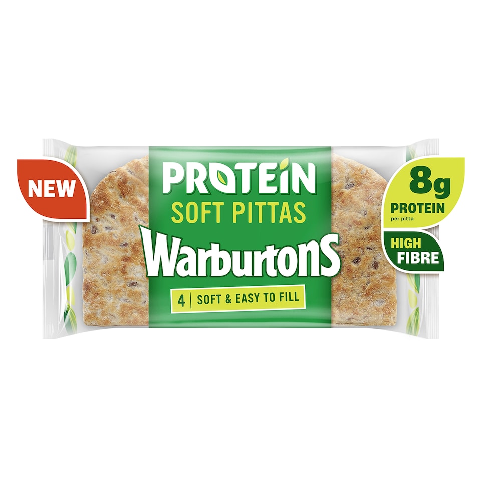 image 1 of Warburtons Protein Soft Pittas 4 Pack