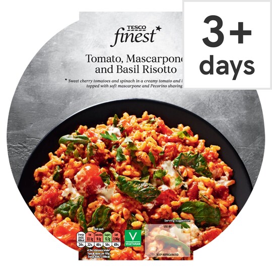 Tesco Finest Tomato & Mascarpone & Basil Risotto 450G Tesco Groceries