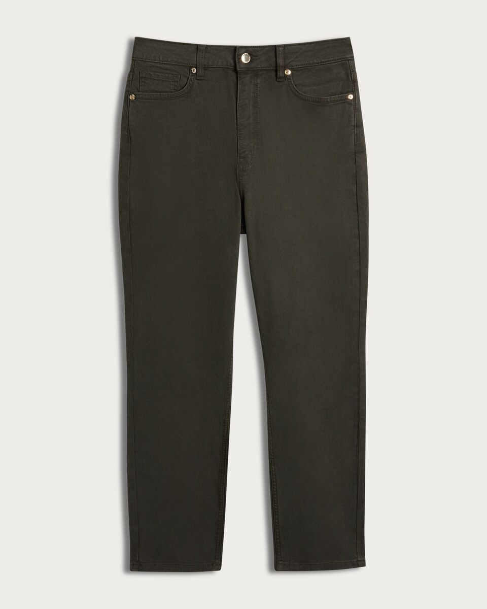 F&F TENCEL™ Straight Leg Jeans in Olive