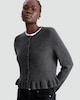 image 1 of F&F Frilly Button Front Cardigan  in Grey