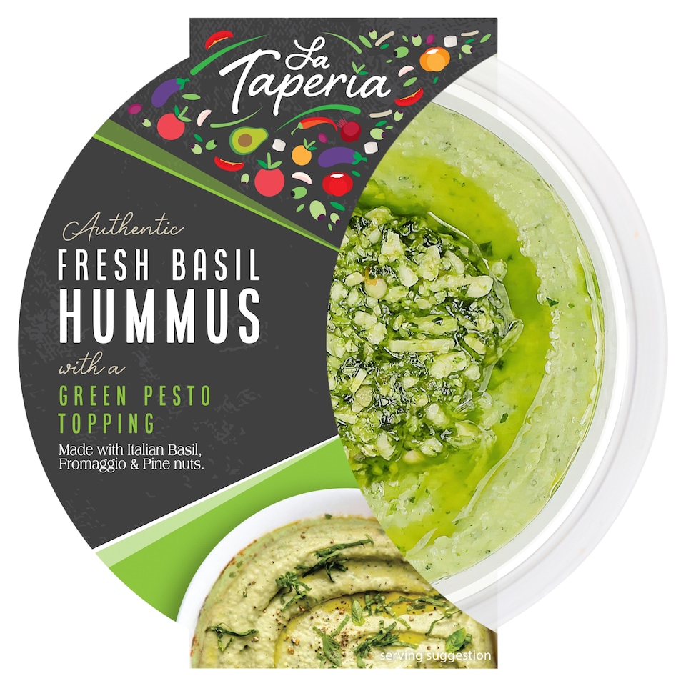 LA TAPERIA BASIL HUMMUS WITH A GREEN PESTO TOPPING 200g