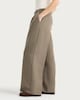 image 2 of F&F Double Pleated Super Wide Leg Co-ord Trousers in Brown