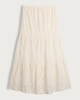 image 5 of F&F Tiered Lace Midi Skirt in Cream
