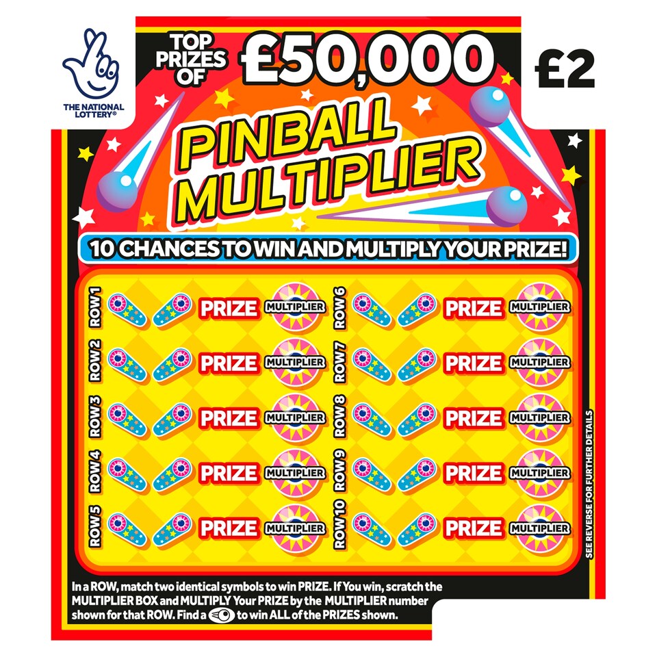 PINBALL MULYIPLIER SCRATCHCARD