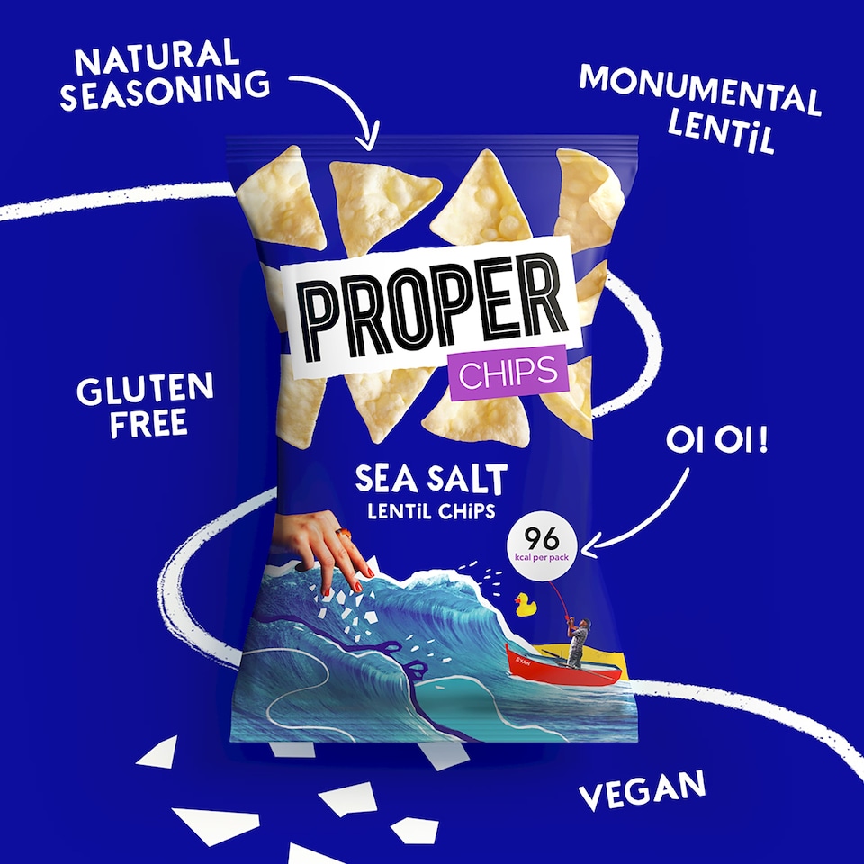 image 1 of Proper Sea Salt Lentil Chips 20g