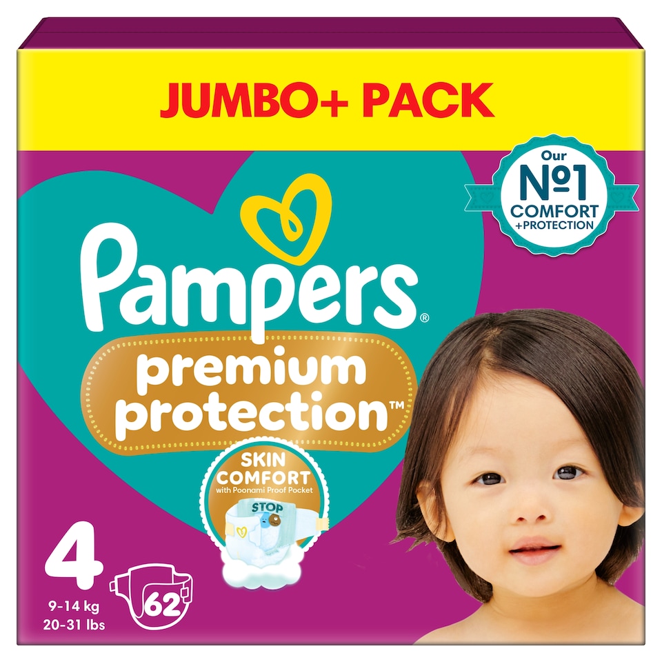 image 1 of Pampers Premium Protection Size 4 62 Nappies