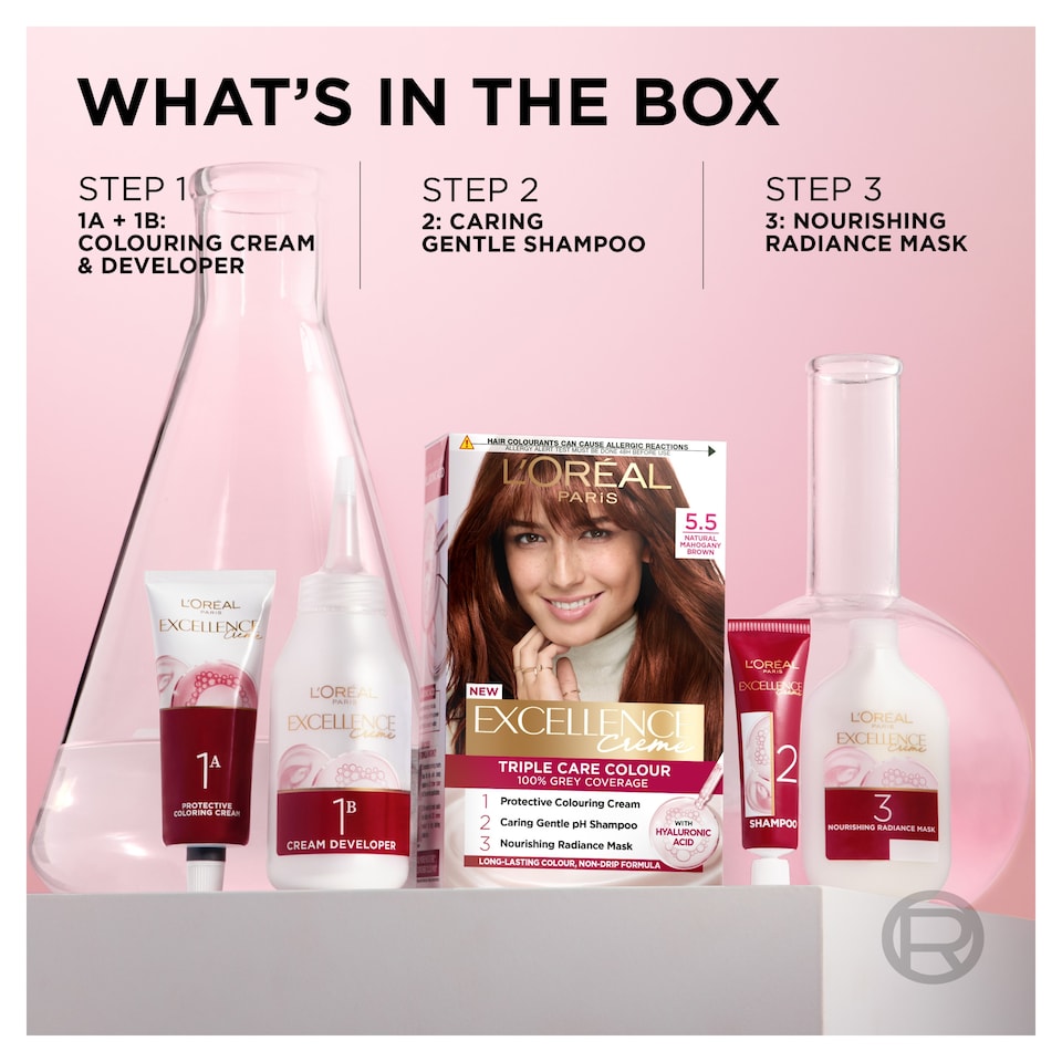 image 1 of L'Oreal Paris Excellence Creme 5.5 Natural Mahogany Brown Permanent Hair Dye