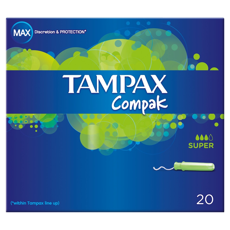 Tampax Compak Applicator Super Tampons 20 Pack