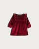 image 4 of F&F Baby Lurex Velvet Ruffle Trim Dress in Red