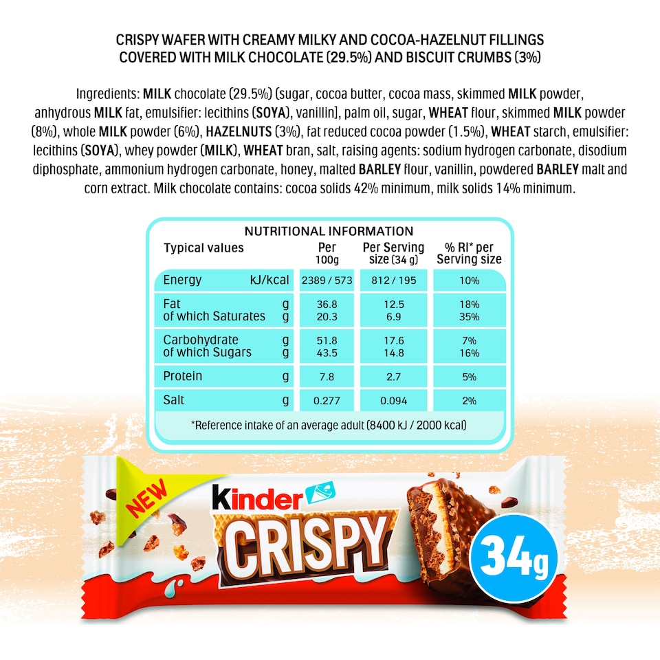 image 1 of Kinder Crispy 5 x 34 g