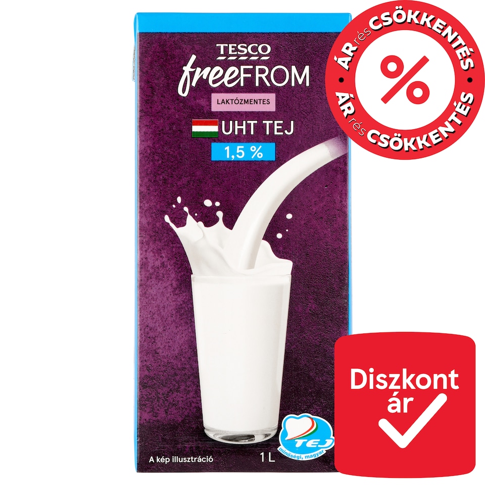 Tesco Free From UHT Lactose-Free Low-Fat Milk 1,5 % 1 l