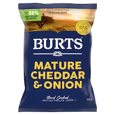 Burts Potato Chips Mature Cheddar & Onion 150G
