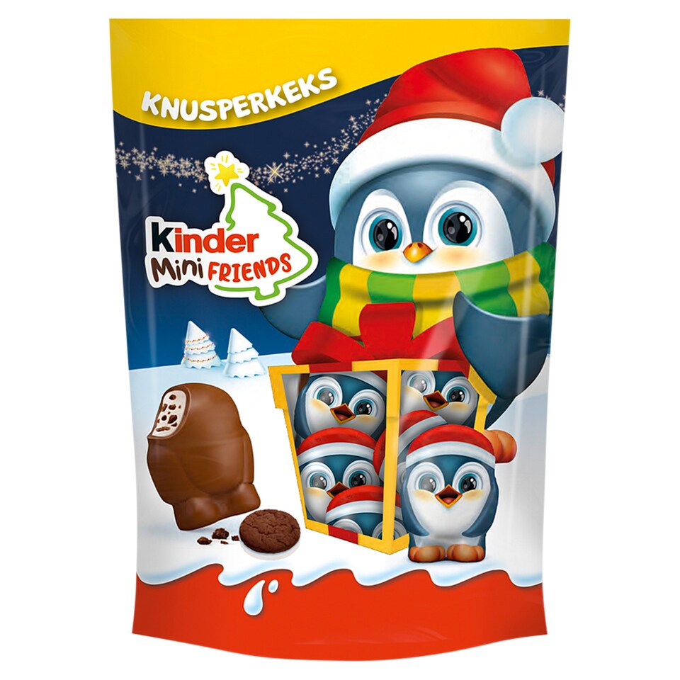 Kinder Mini Friends Cocoa Biscuit tejcsokoládé figurák tejes krémmel és kakaós darabkákkal 122 g